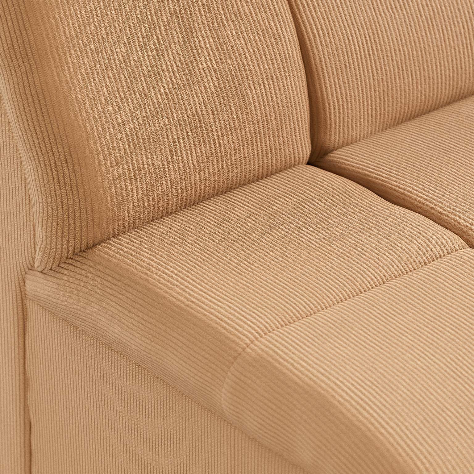 Wave couch: element middle small, corduroy rib, brown - Image 3