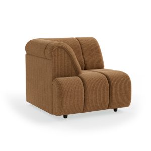 Alternative view of Wave couch: element left high arm, corduroy velvet aged gold