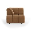 Wave couch: element left high arm, corduroy velvet aged gold