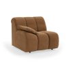Wave couch: element left low arm, corduroy velvet, aged gold - Image 2