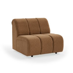 Alternative view of Wave couch: element middle, corduroy velvet, aged gold