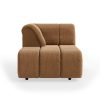 Wave couch: element left divan, corduroy velvet, aged gold