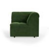 Wave couch: element corner, royal velvet green