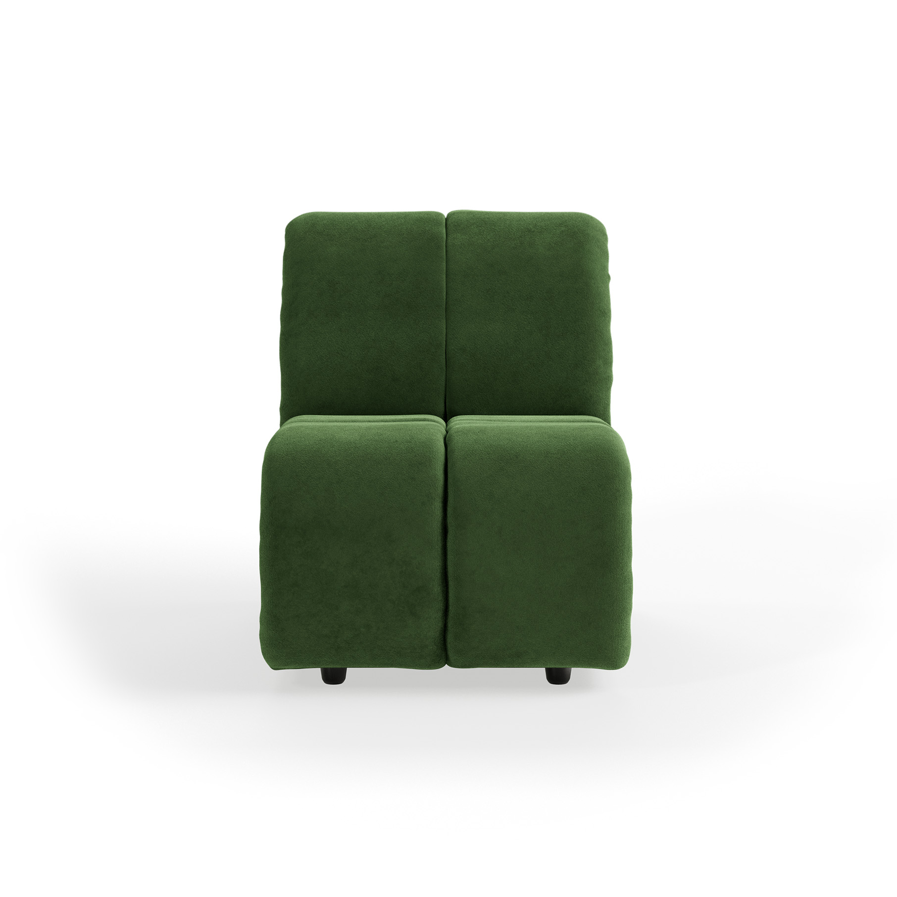 Wave couch: element middle small, royal velvet green