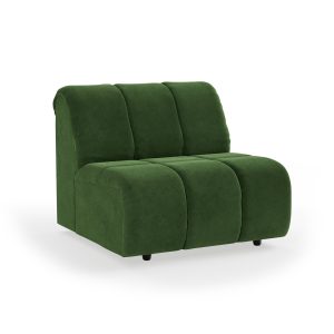Alternative view of Wave couch: element middle, royal velvet green