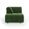 Wave couch: element left divan, royal velvet green
