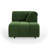 Wave couch: element right divan, royal velvet green