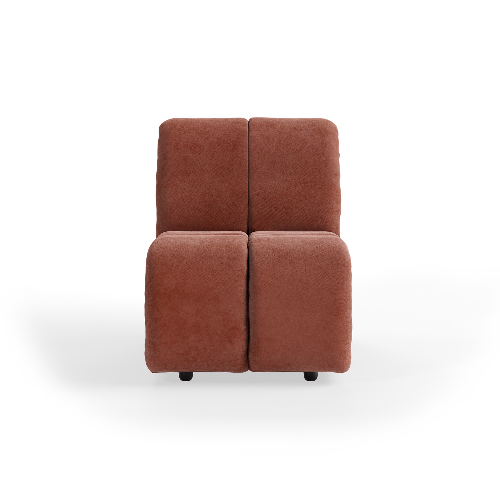 Wave couch: element middle small, royal velvet magnolia
