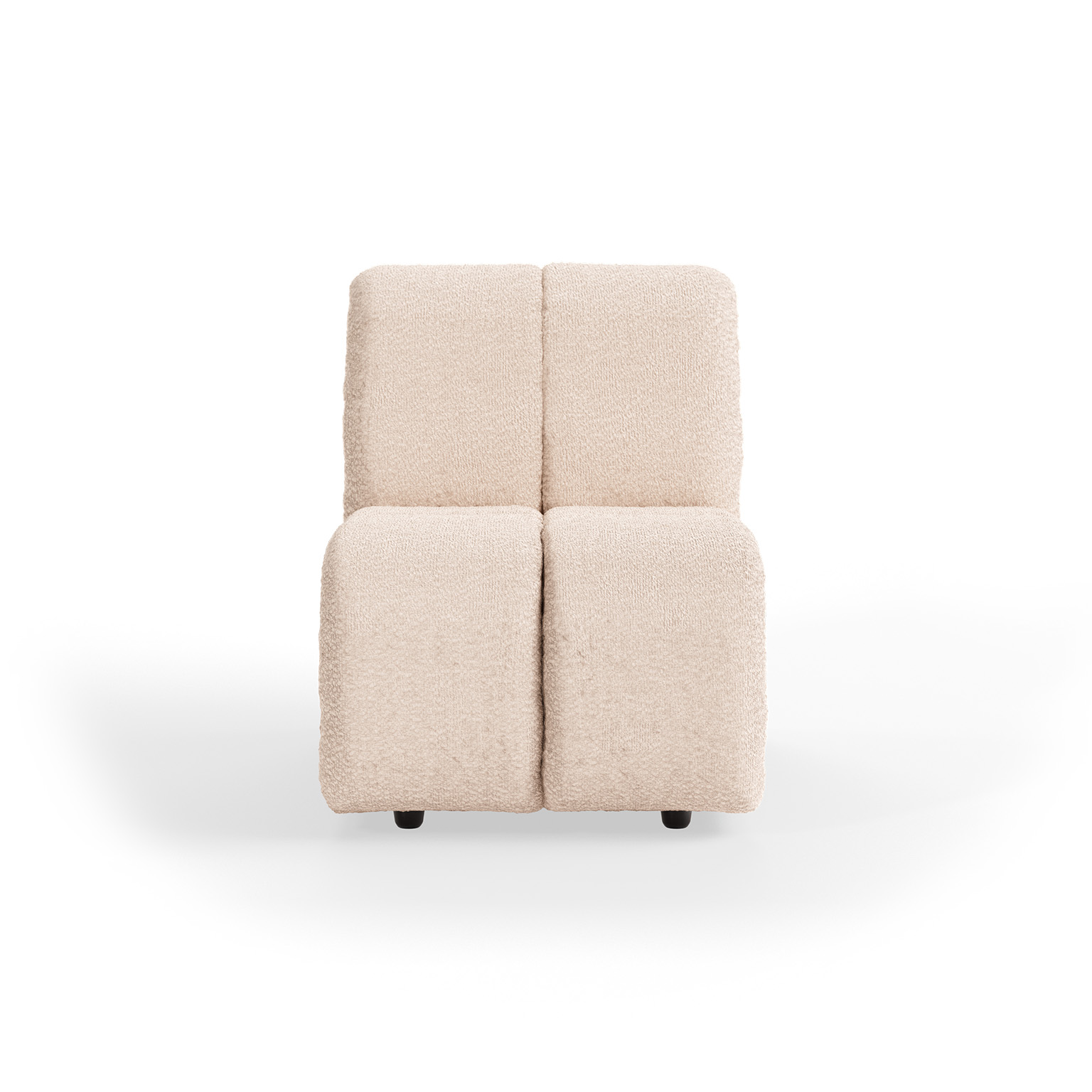 Wave couch: element middle small, boucle taupe