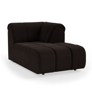 Alternative view of Wave couch: element right divan, royal velvet espresso