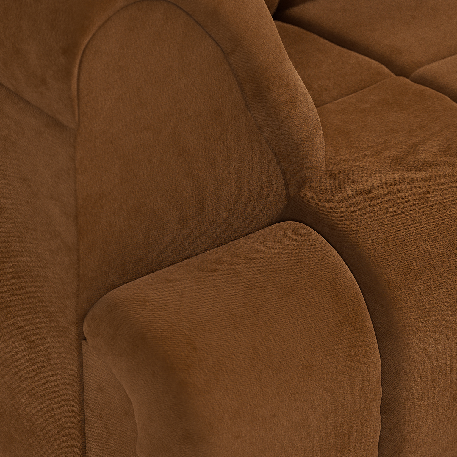 Wave couch: element left high arm, royal velvet caramel - Image 3