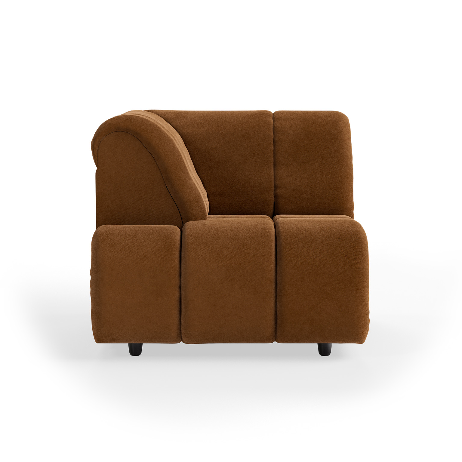 Wave couch: element left high arm, royal velvet caramel