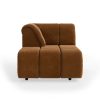 Wave couch: element left divan, royal velvet caramel