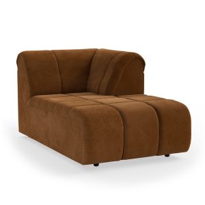 Alternative view of Wave couch: element right divan, royal velvet caramel