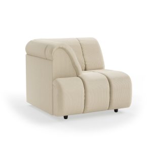 Alternative view of Wave couch: element left high arm, corduroy rib, hay