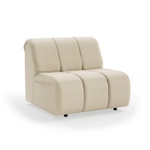Alternative view of Wave couch: element middle, corduroy rib, hay
