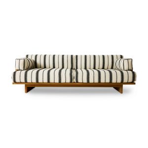 Outdoor sofa teak, chalkstripe