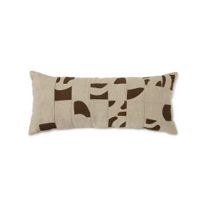 Natural patched cushion (70x30cm)