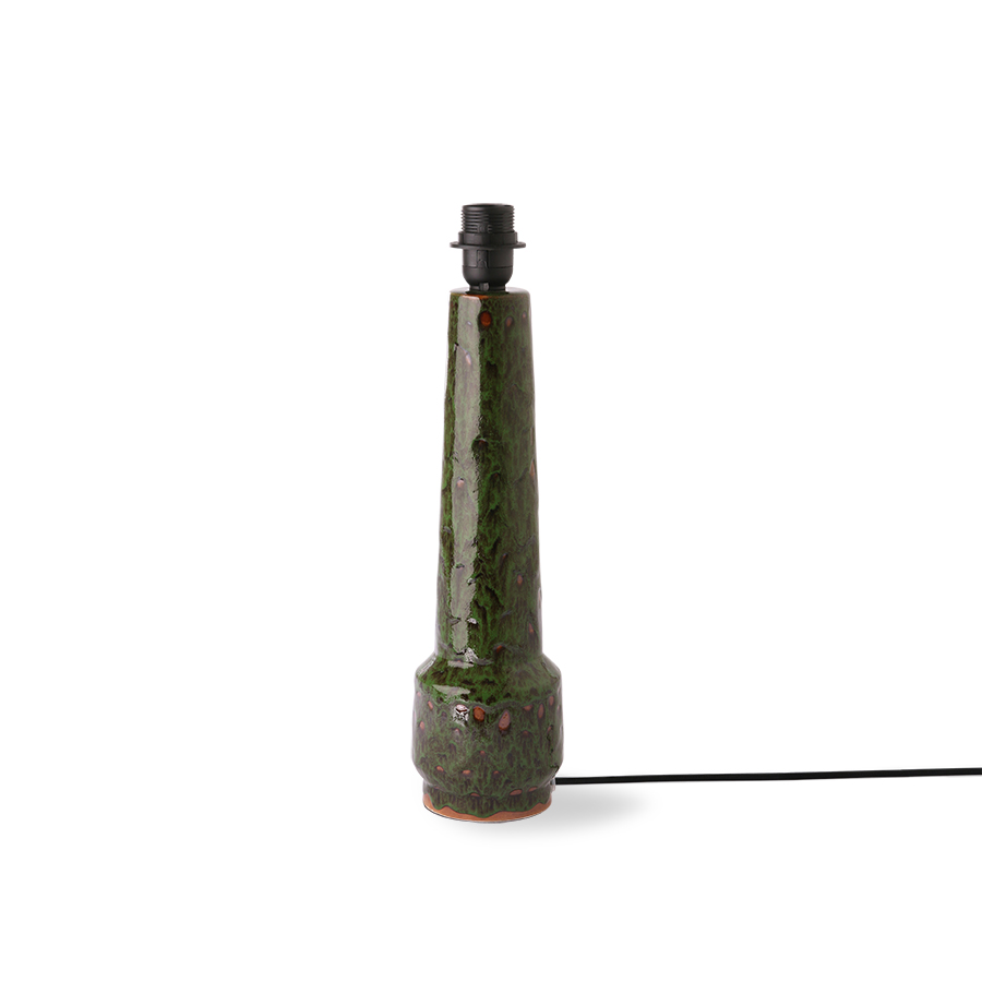 Retro stoneware lamp base green - Image 2