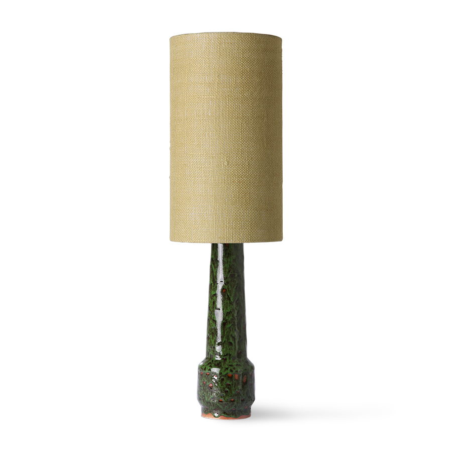 Retro stoneware lamp base green - Image 4