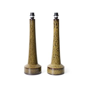 Retro stoneware lamp base mustard - Image 5