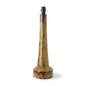 Retro stoneware lamp base mustard