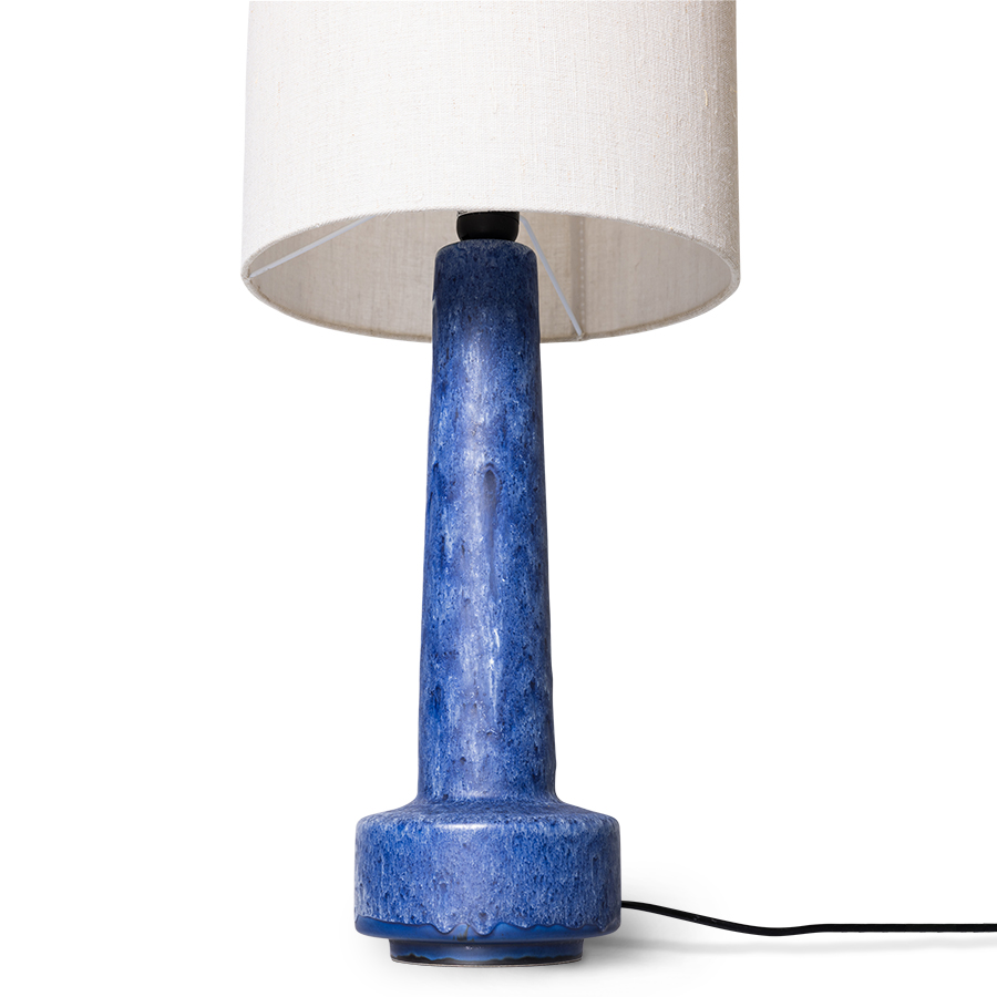 Retro stoneware lamp base, blue - Image 2