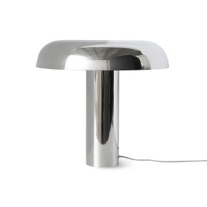Mushroom table lamp, chrome
